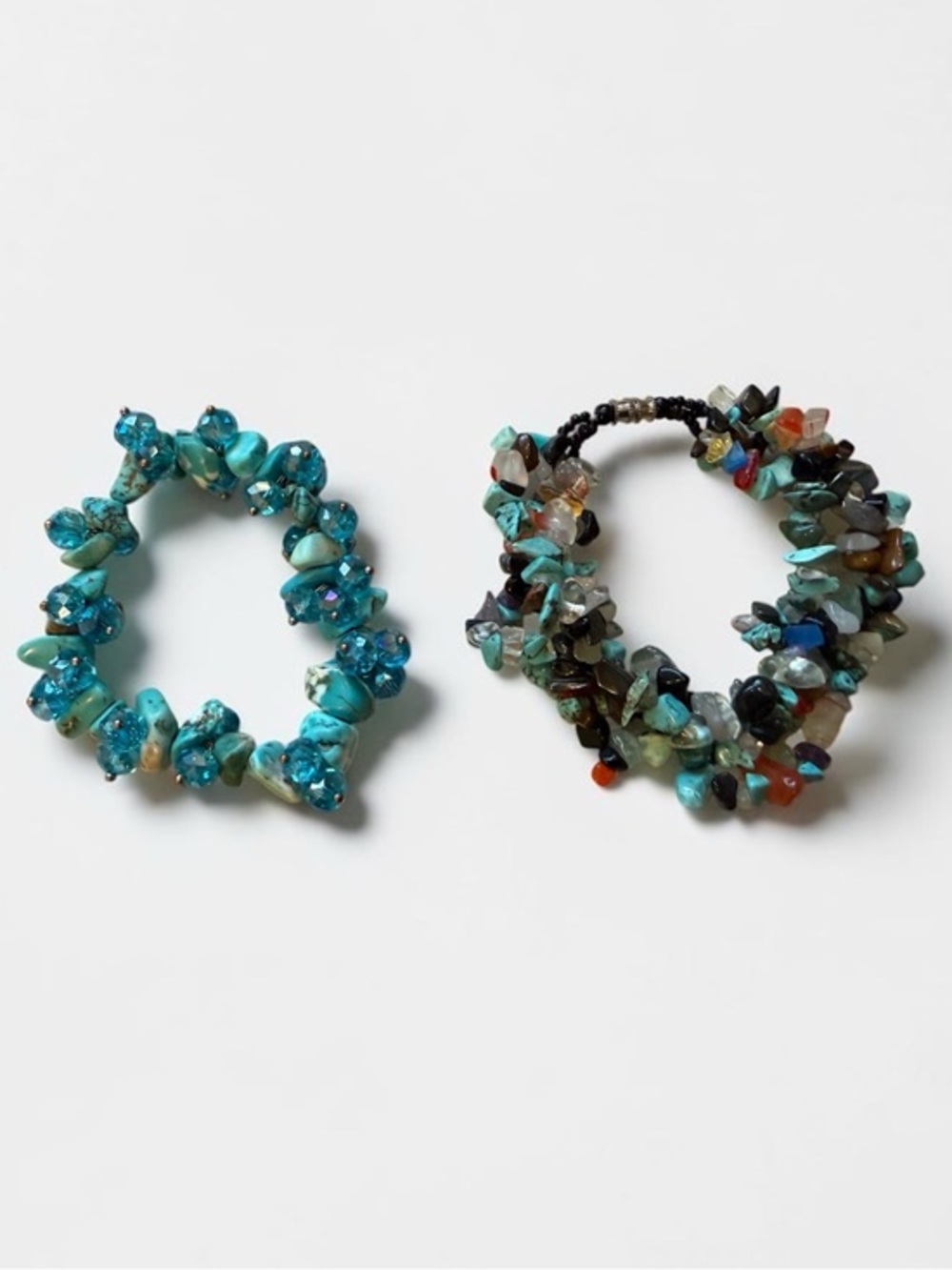 🫶🏻 Turquoise & Gemstone Chip Beaded Stretch Bracelets